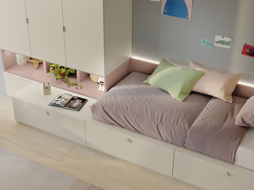 Cama con panel con luz led Stay Young 04 de Antaix - 3