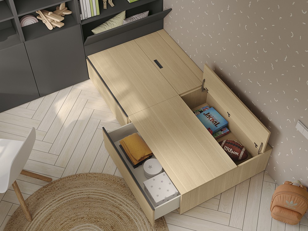 Cama juvenil con arcón y cajones Stay Young 05 de Antaix - 3