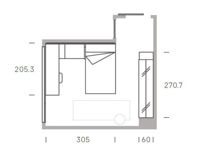 Dormitorio con cama y zona de estudio Stay Young 08 de Antaix - 4