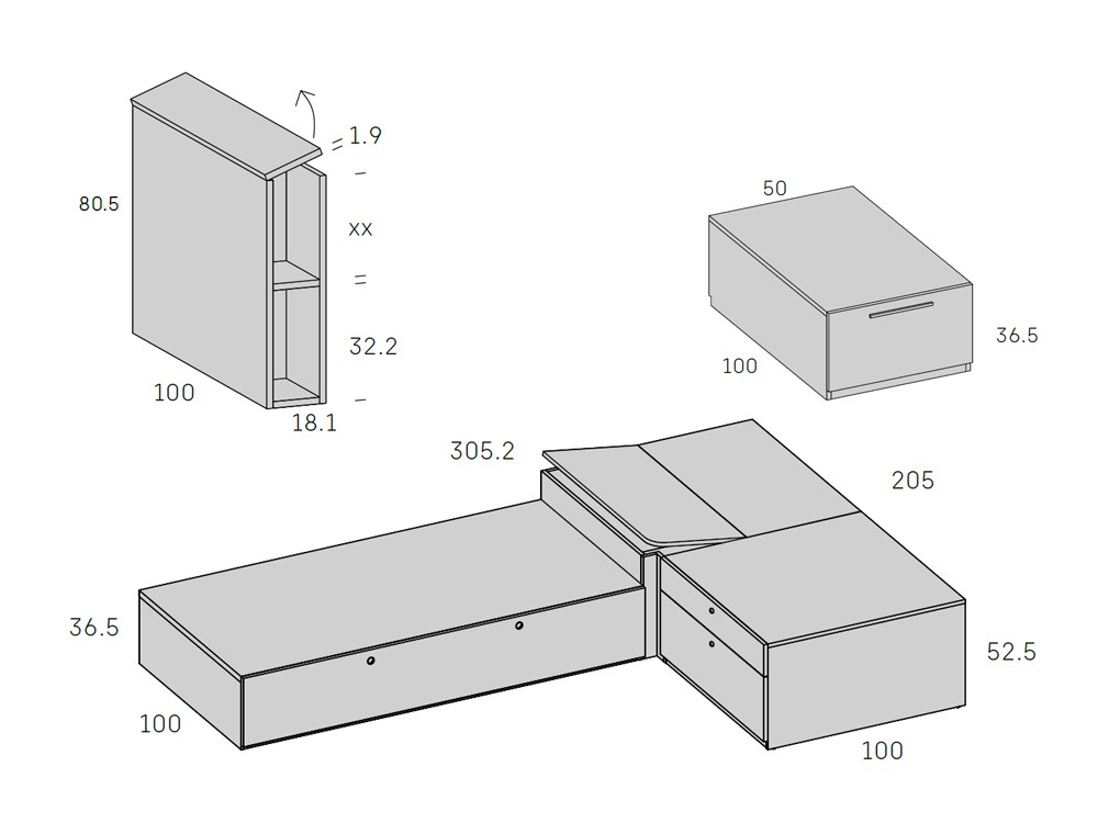 Camas en L con arrastre Stay Young 14 de Antaix - 5