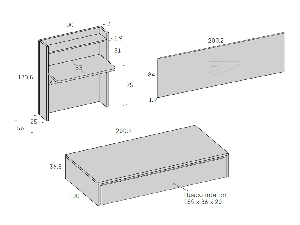 Cama con escritorio Stay Young 16 de Antaix - 6