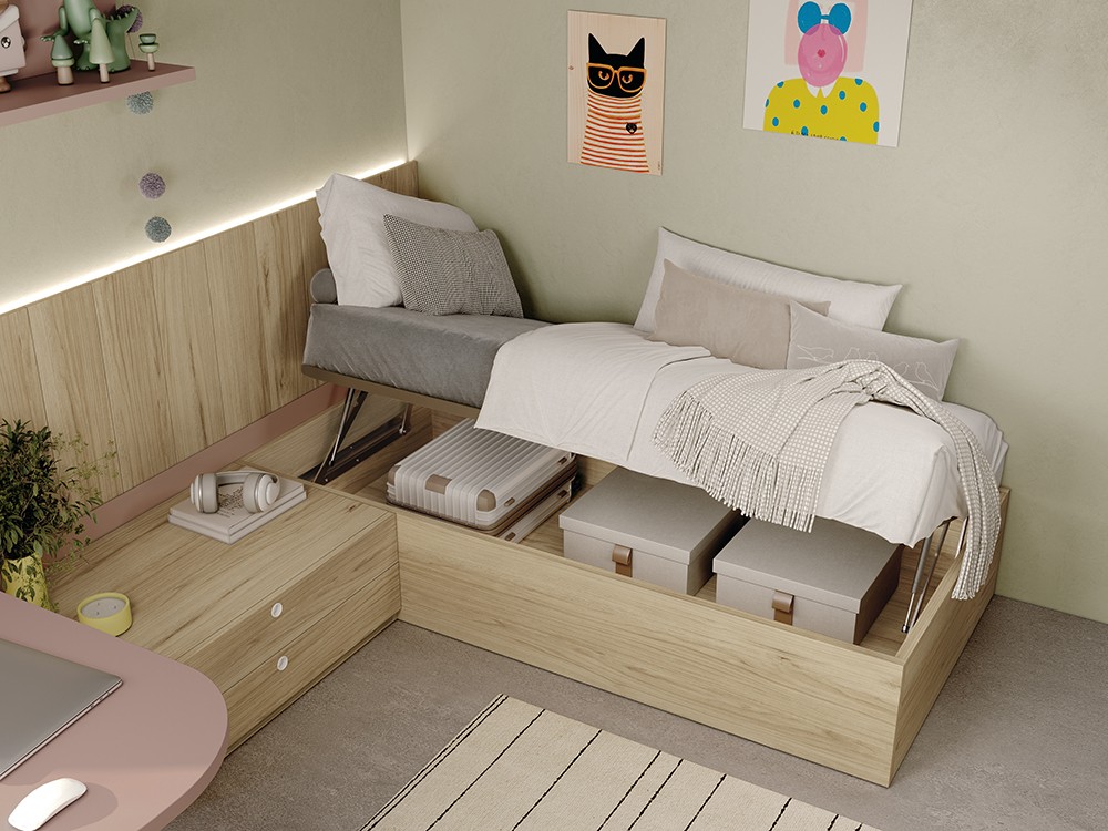 Cama con escritorio Stay Young 19 de Antaix - 2