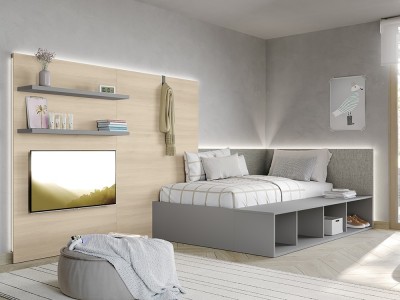 Cama con panel luz led Stay Young 20 de Antaix - 1