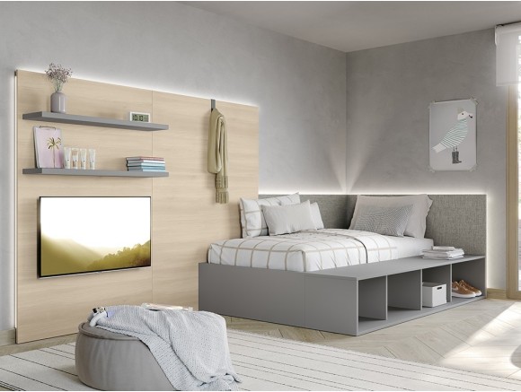 Cama con panel luz led Stay Young 20 de Antaix - 1