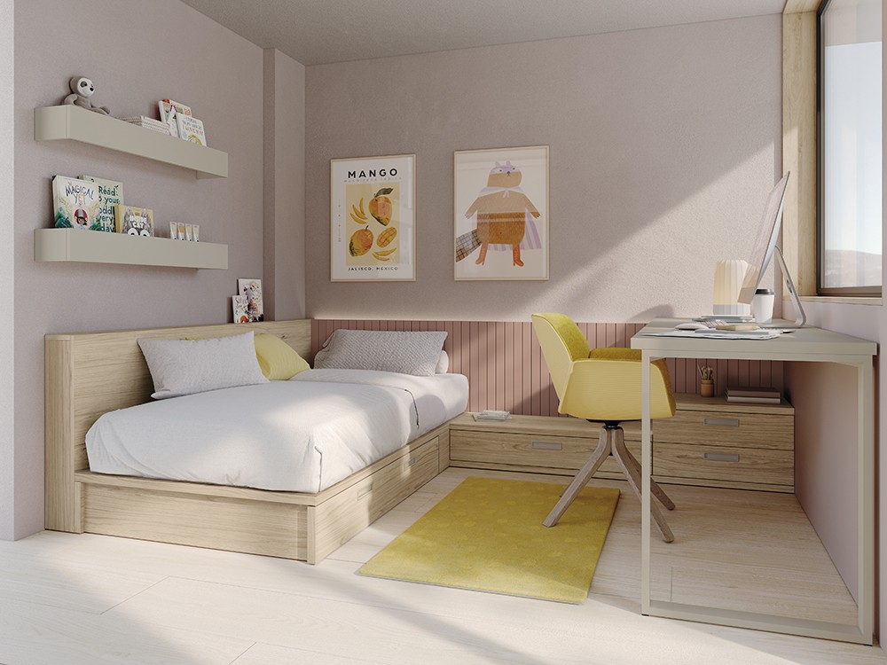 Cama con escritorio Stay Young 21 de Antaix - 1