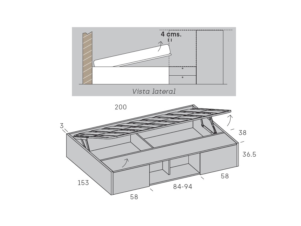 Cama con escritorio Stay Young 23 de Antaix - 7