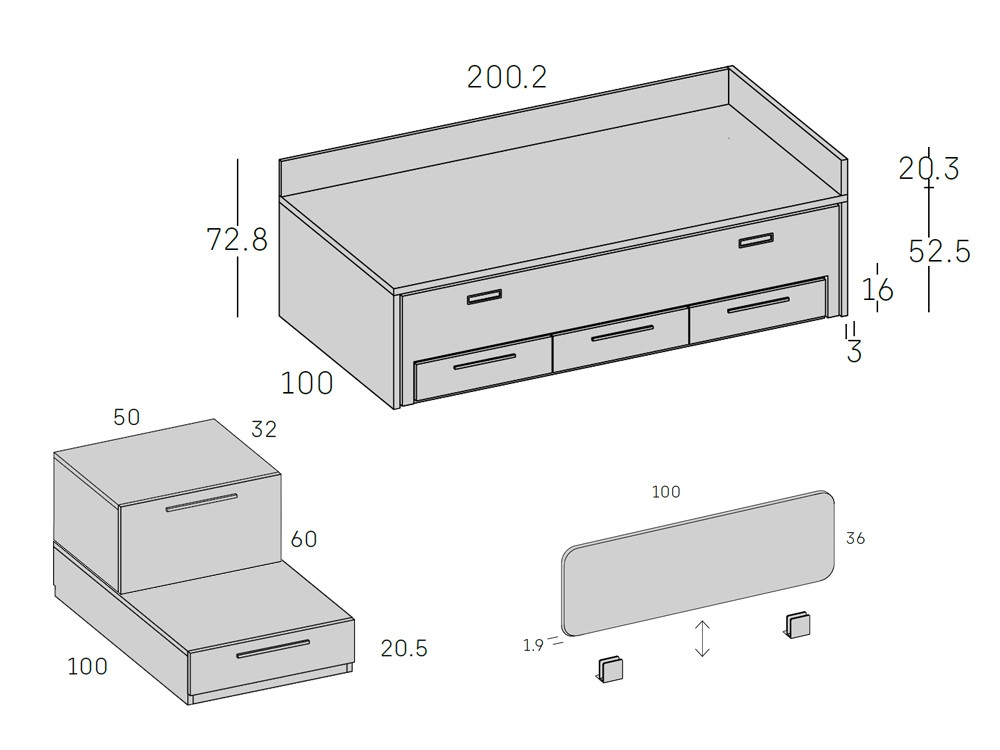Cama compacta con arrastre Stay Young 30 de Antaix - 7