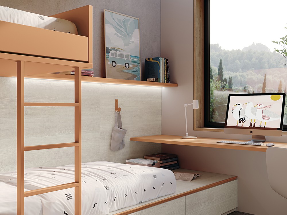 Dormitorio con tren Block Stay Young 35 de Antaix - 4