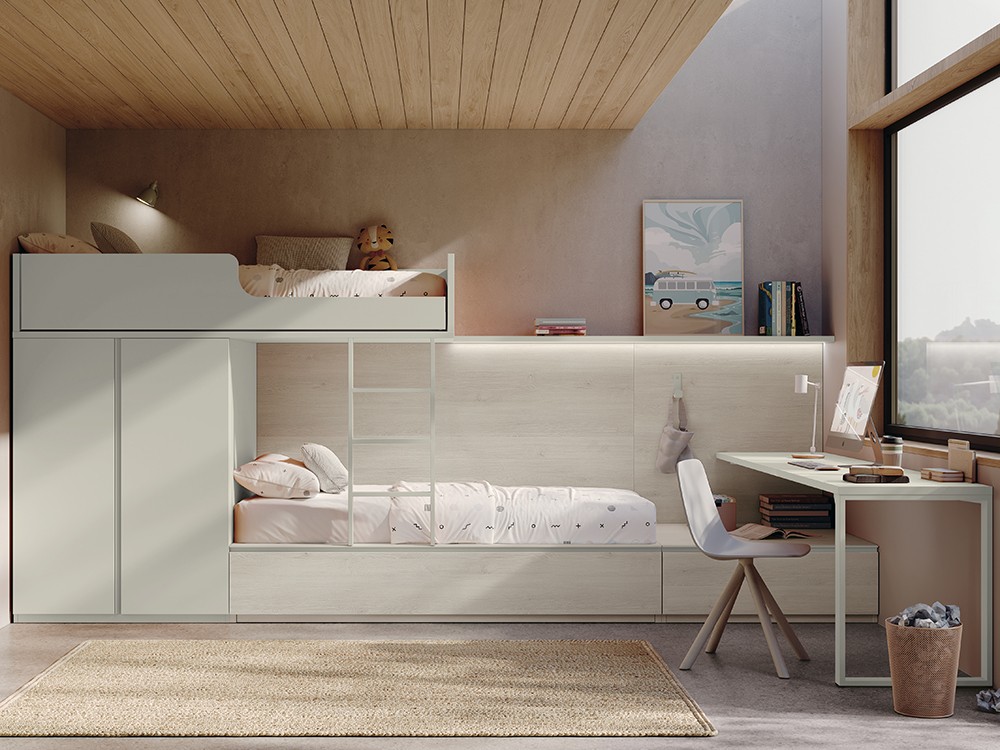 Dormitorio con tren Block Stay Young 35 de Antaix - 7