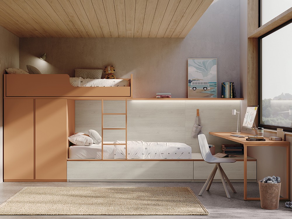 Dormitorio con tren Block Stay Young 35 de Antaix - 1