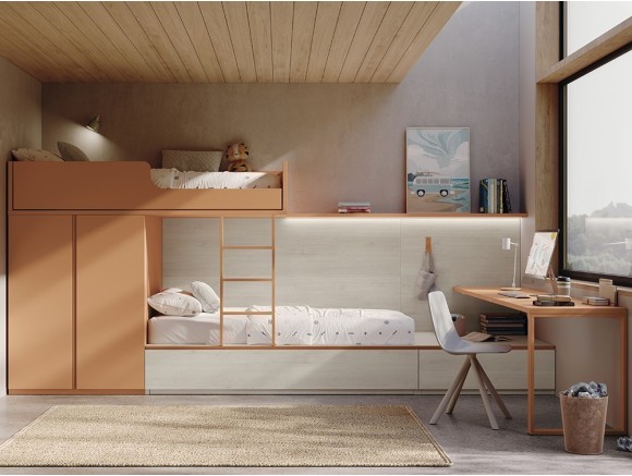 Dormitorio con tren Block Stay Young 35 de Antaix - 1