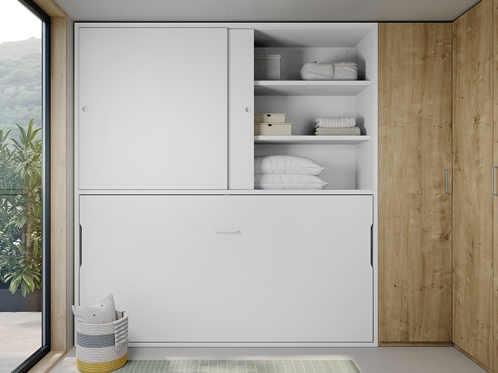 Cama abatible horizontal con armario de puertas correderras 90cm Stay Young 39 de Antaix - 2