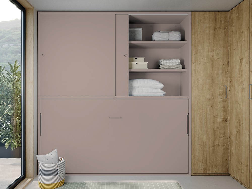 Cama abatible horizontal con armario de puertas correderras 90cm Stay Young 39 de Antaix - 10