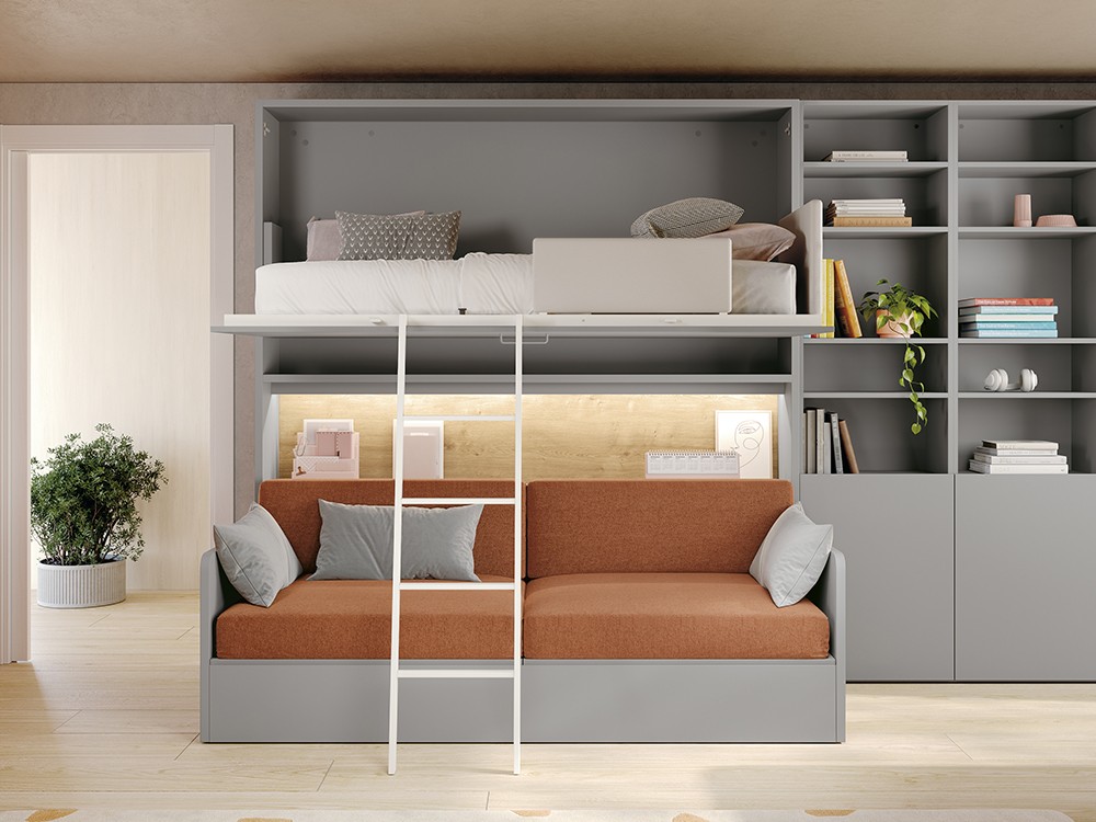 Cama alta abatible con sofá Stay Young 43 de Antaix - 2