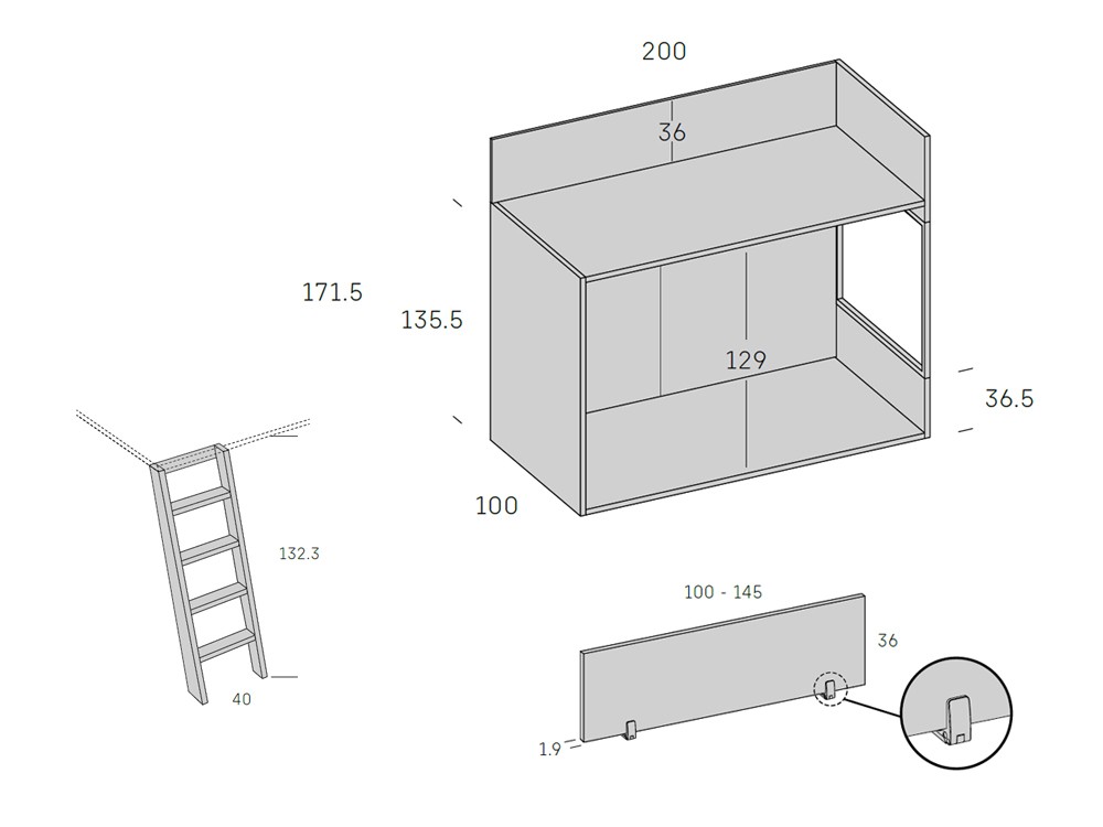 Litera Aken tarima Young 46 de Antaix - 7