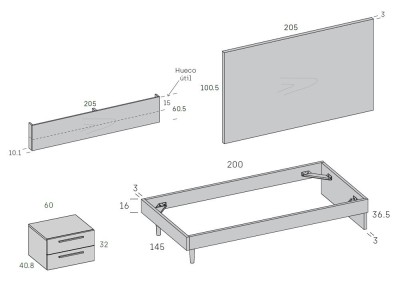 Cama con cabecero luz led Stay Young 49 de Antaix - 6