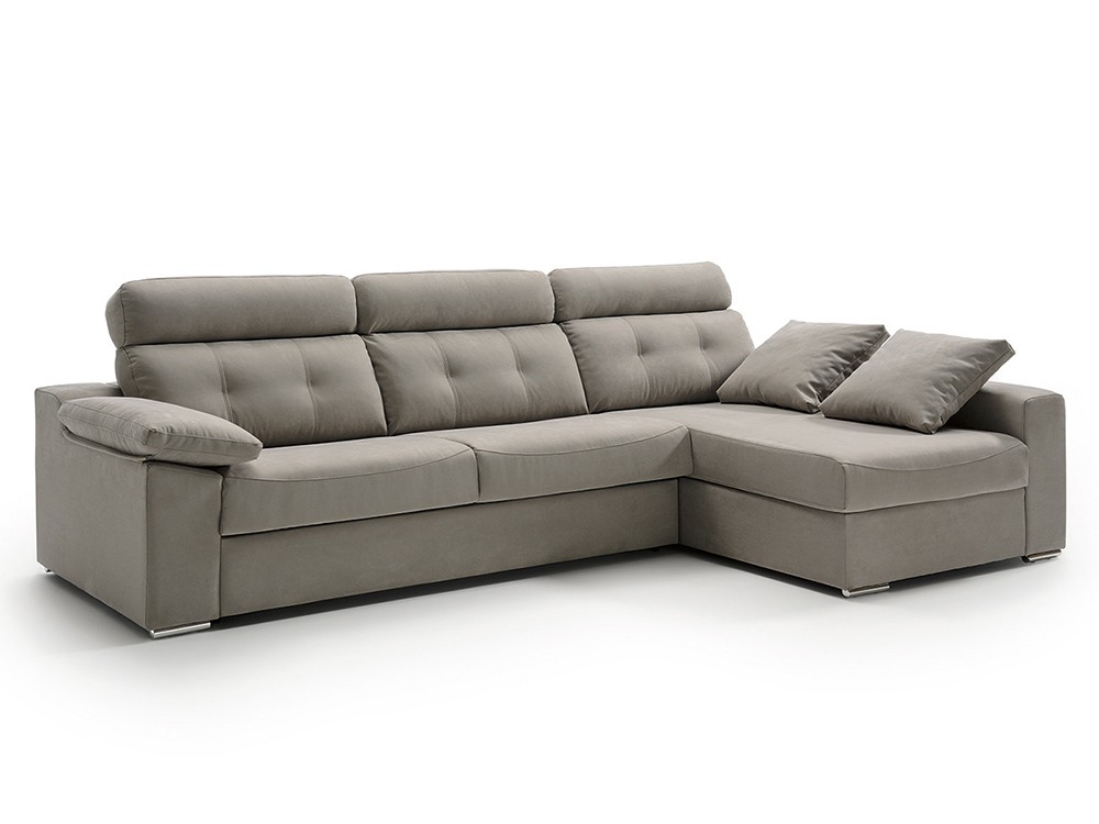 Sofá cama de apertura italiana con colchón de 16cm de grosor con chaiselong Nerea de Mopal - 5
