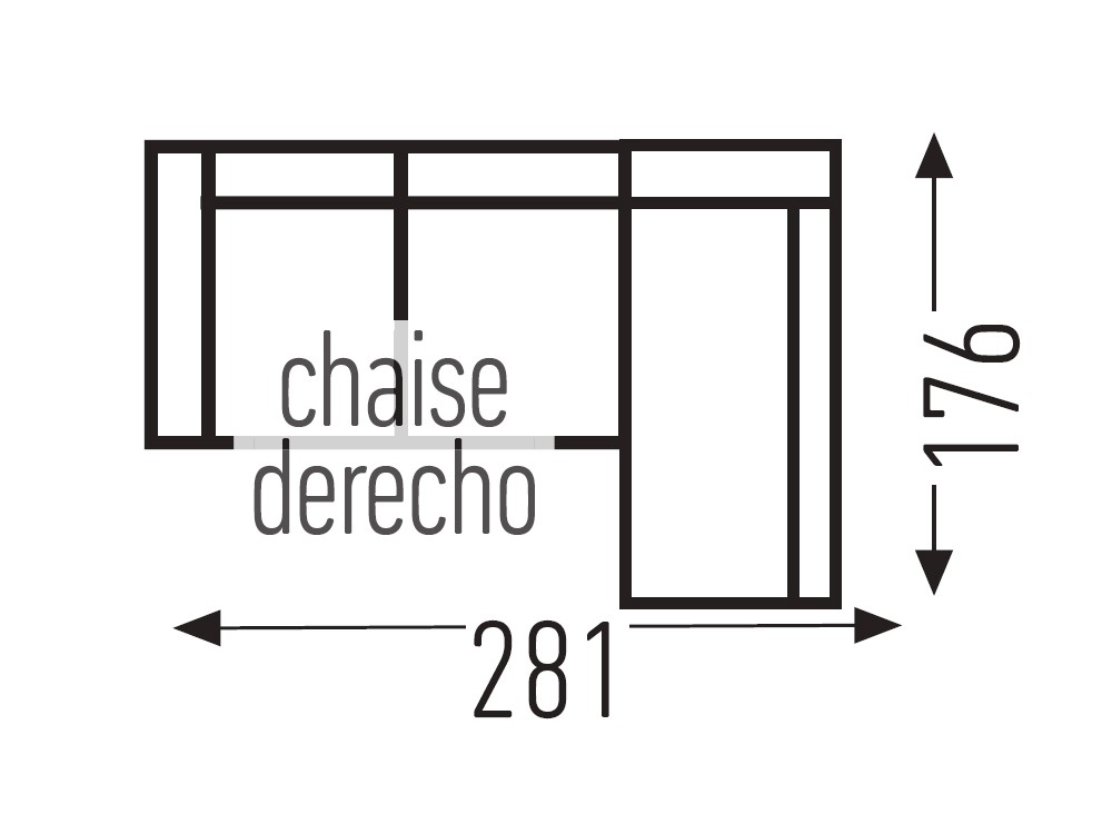 Sofá cama con Chaiselongue Crono