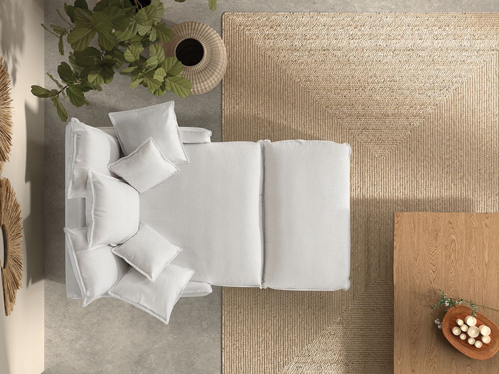 Sofá tapizado en lino Cotton de Bobbio - 10