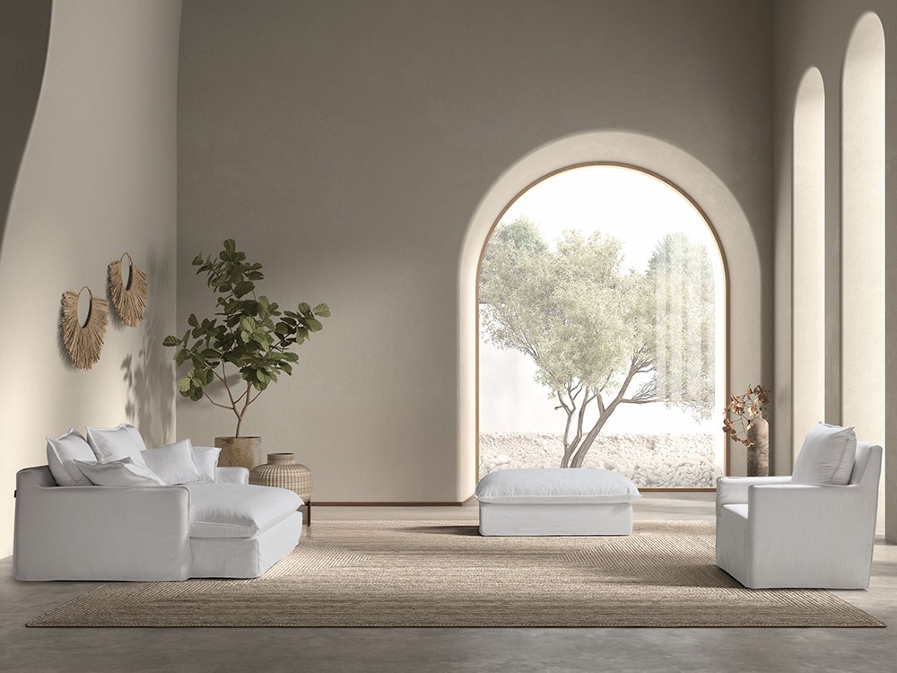 Sofá tapizado en lino Cotton de Bobbio - 12