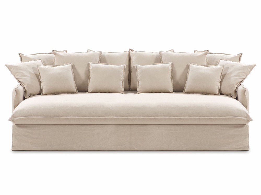 Sofá tapizado en lino Cotton Bobbio