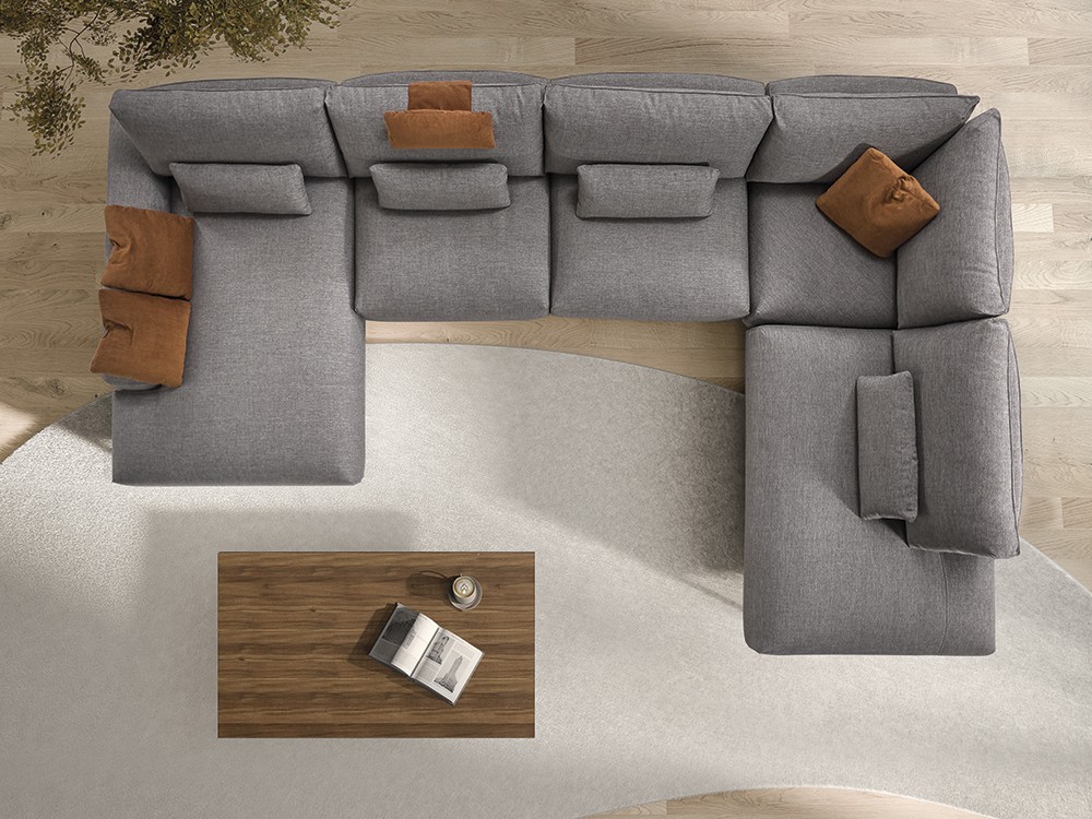 Sofá rinconera tapizado en textil Beatrice de Bobbio - 4