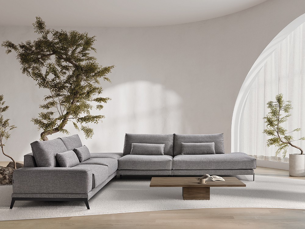 Sofá rinconera tapizado en textil Beatrice de Bobbio - 3