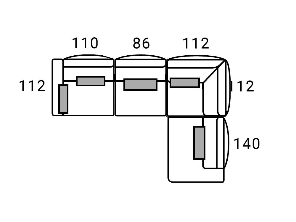 Sofá rinconera tapizado en textil Beatrice de Bobbio - 8