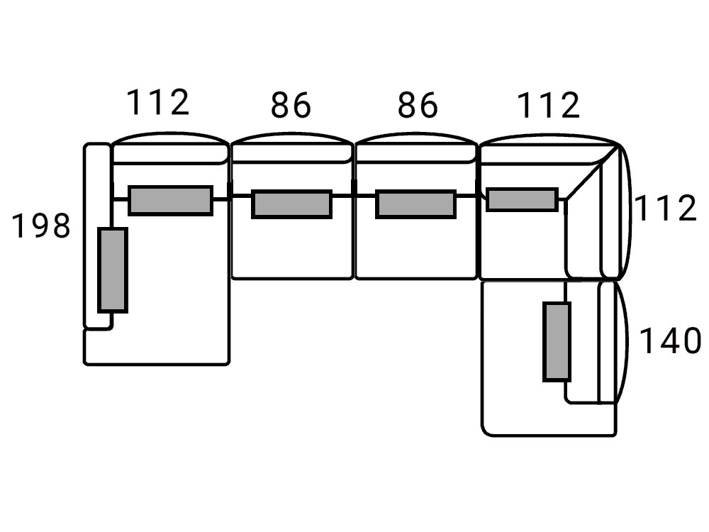 Sofá rinconera tapizado en textil Beatrice de Bobbio - 9