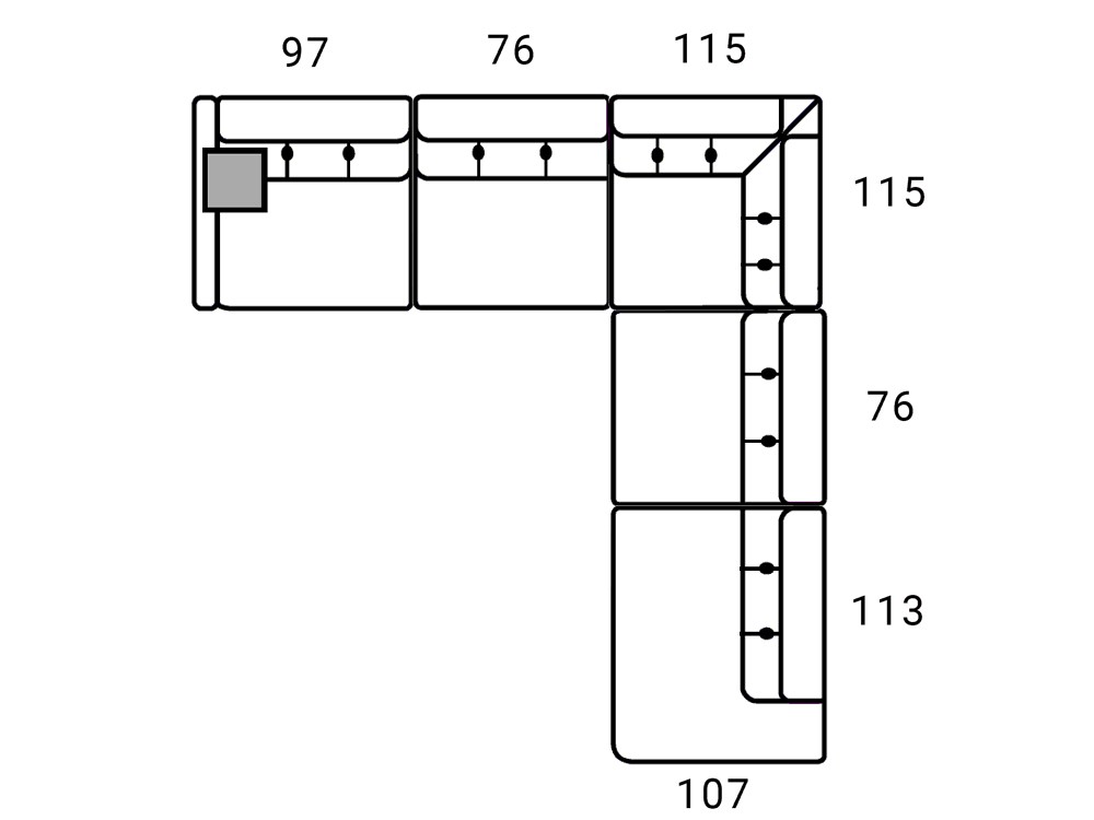 Sofá rinconera tapizado en piel Claudia de Bobbio - 6