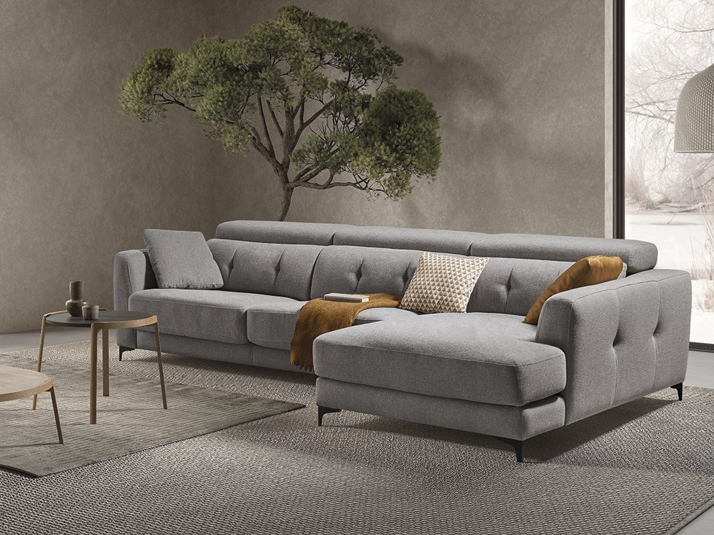 Sofá chaiselongue con asientos fijos, deslizantes o relax Claudia de Bobbio - 3