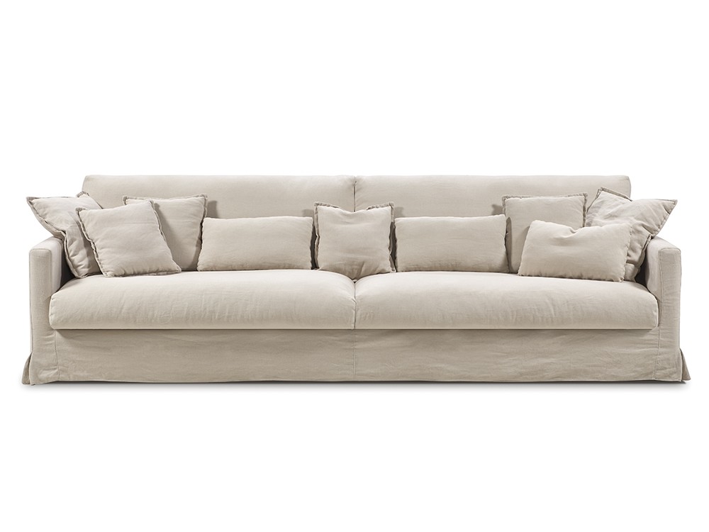 Sofá tapizado en lino Linnen de Bobbio - 1