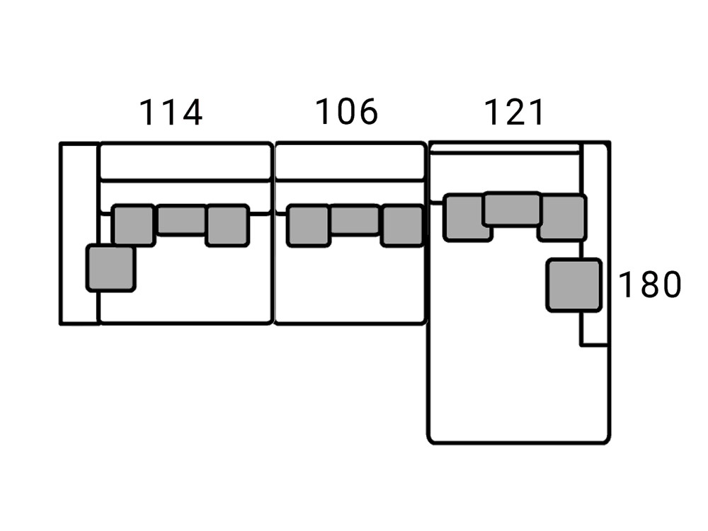 Sofá chaiselongue tapizado en lino Linnen de Bobbio - 5