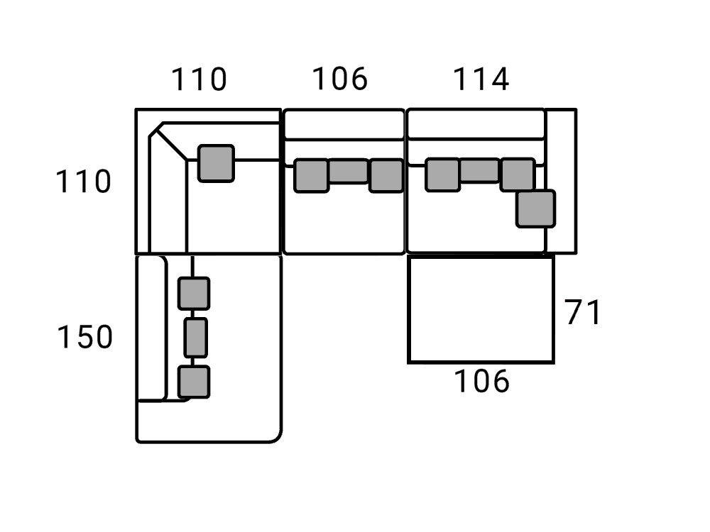 Sofá rinconera tapizado en lino Linnen de Bobbio - 7