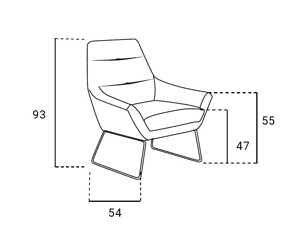 Sillón Sira con pata varilla negra de Bobbio - 3