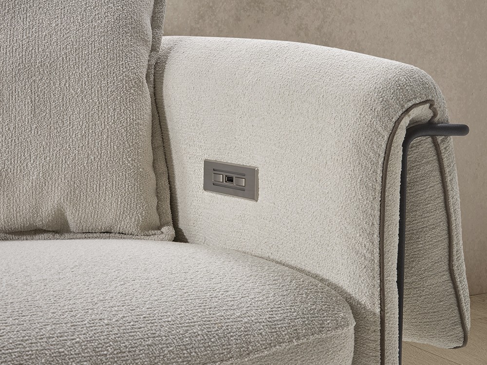 Sofá chaiselongue con asientos fijos, deslizantes o relax Elliot de Bobbio - 3