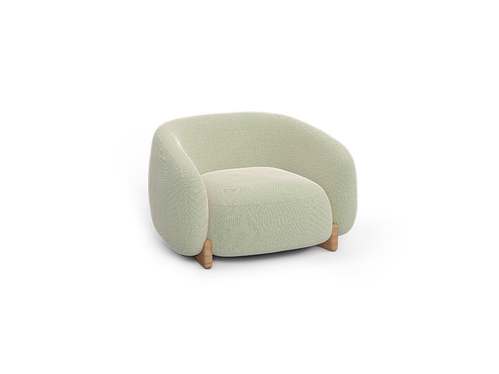 Milos, sillón para salón exterior de Vondom: madera de iroko, confort interior y resistencia al aire libre.