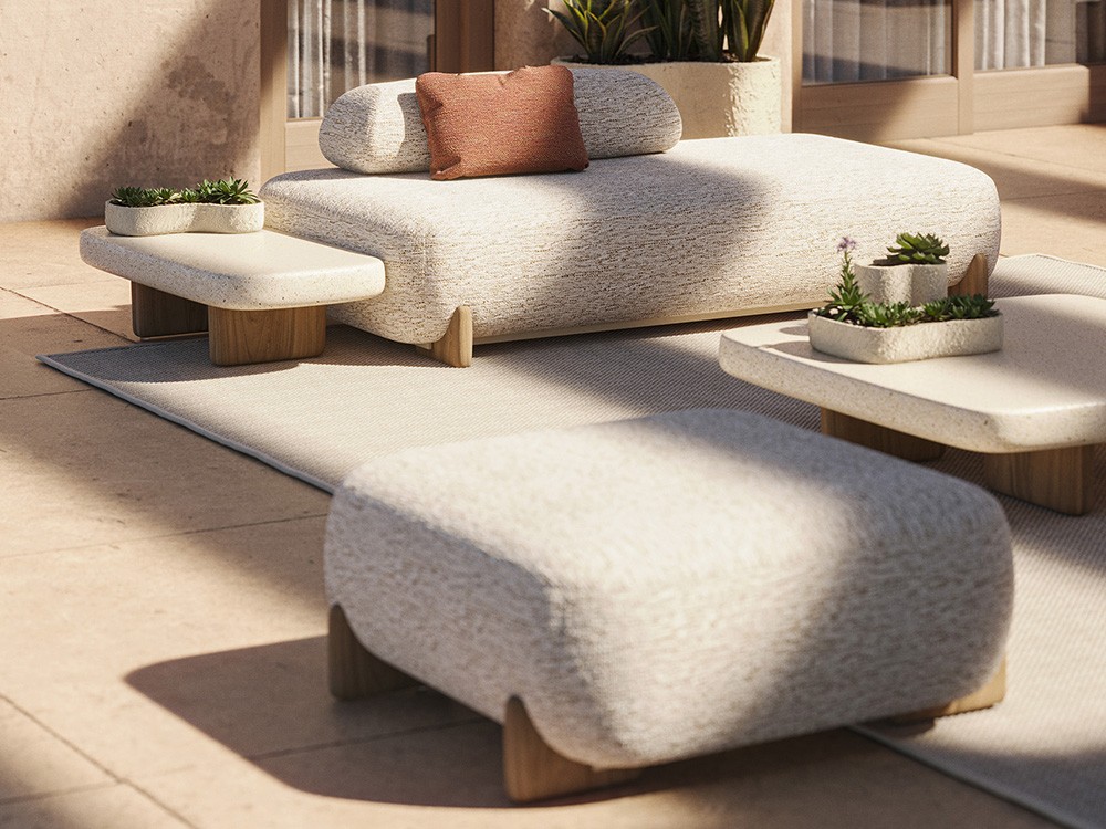 Milos, el sofá modular de Vondom que combina confort interior con resistencia exterior. Disponible en múltiples configuraciones.
