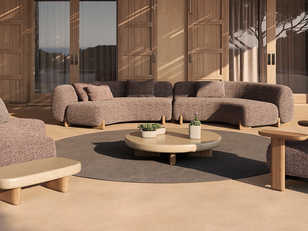 Mesa de centro con sobre de cemento y patas de madera Milos de Vondom - 10