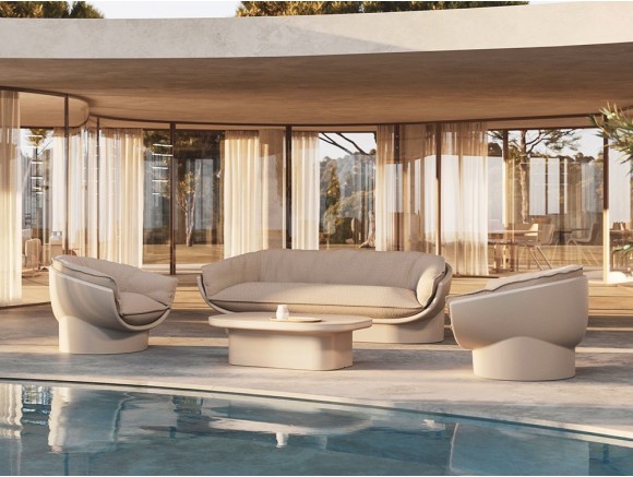 Sofá de polietileno para salón exterior Luna de Vondom - 1