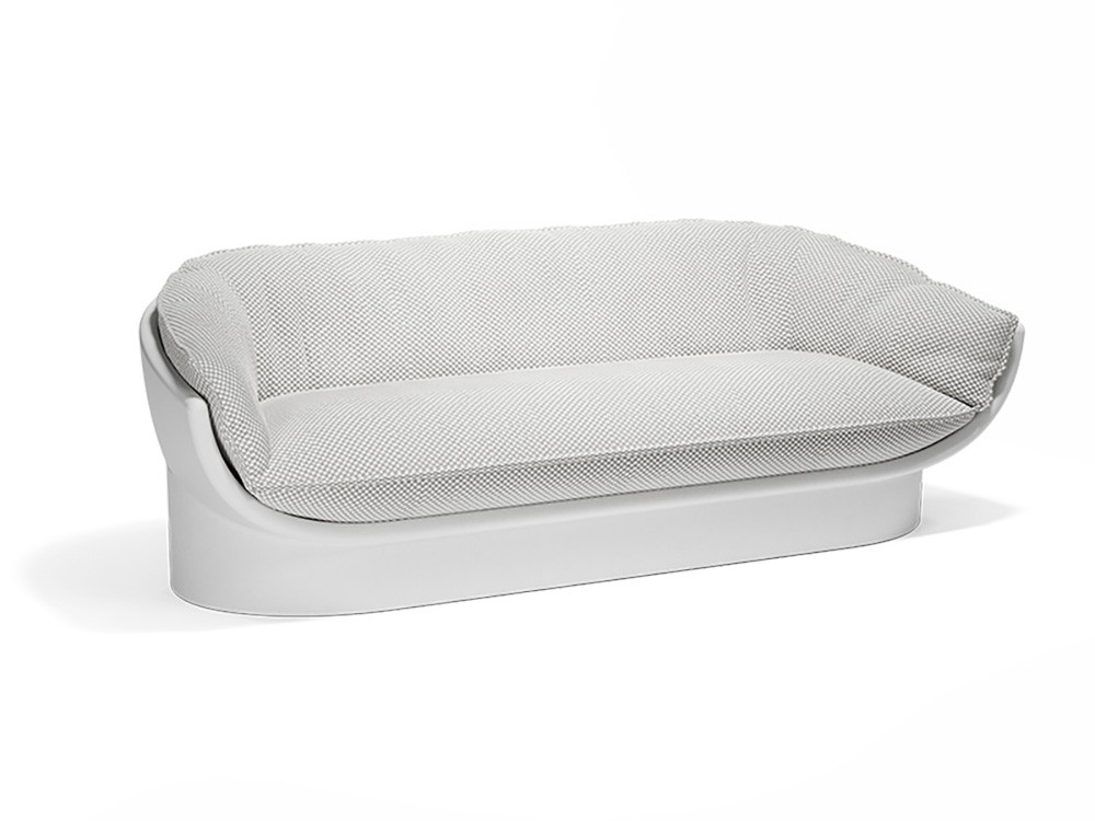 Sofá Luna de Vondom, con líneas fluidas y materiales duraderos. Ideal para salones exteriores con estilo contemporáneo.