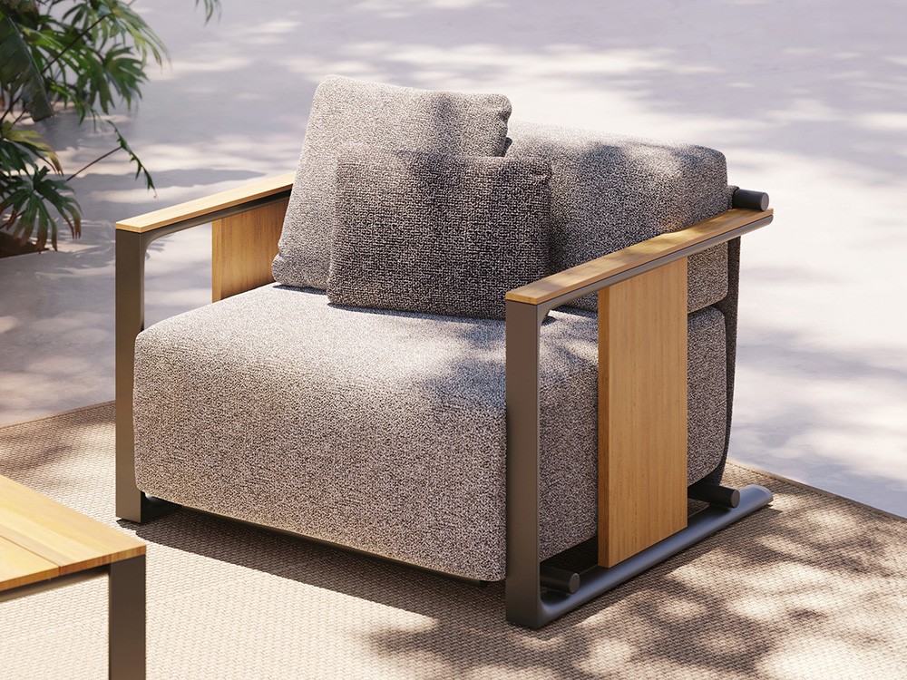 Sillón para salón exterior de aluminio y madera Tulum de Vondom - 2