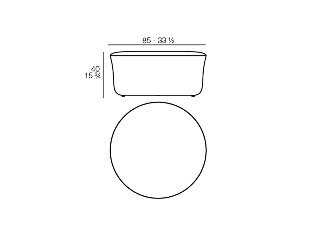 Medidas del puf grande Suave de Vondom
