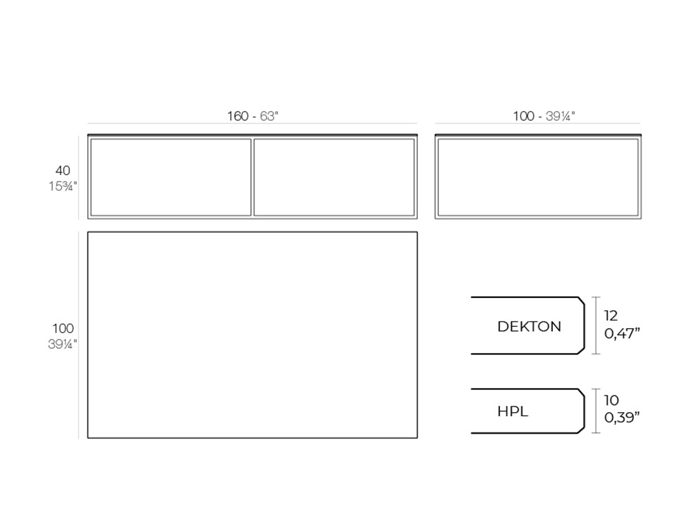 Medidas de la mesa rectangular Suave de Vondom
