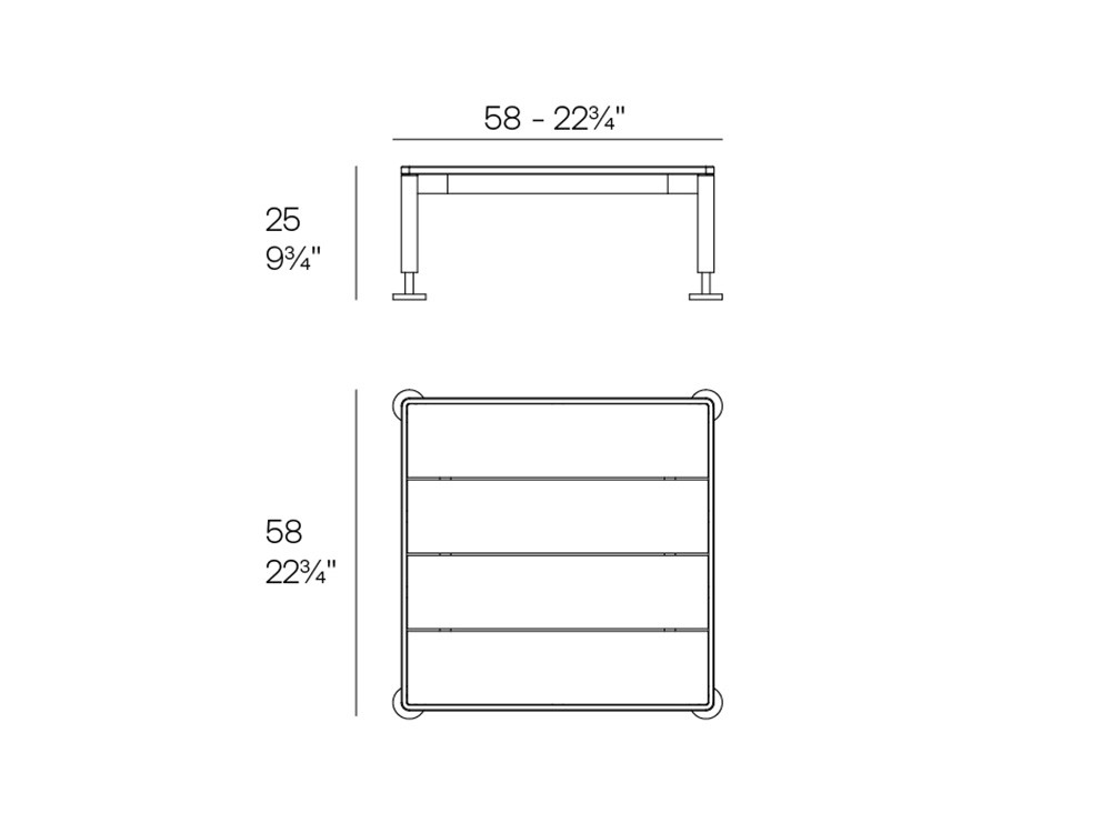 Medidas de la mesa auxiliar Hamptons de Vondom