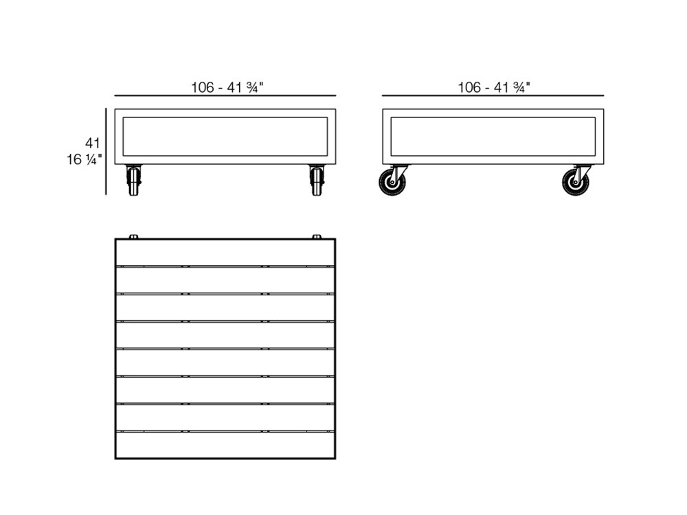 Medidas de la mesa cuadrada Vineyard de Vondom para exterior