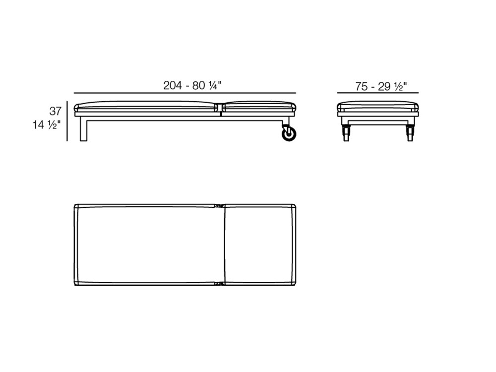 Medidas de la tumbona de la colección Vineyard de Vondom