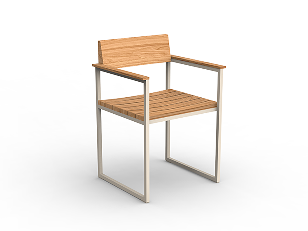 vineyard silla para terraza o jardín de aluminio y madera de teca