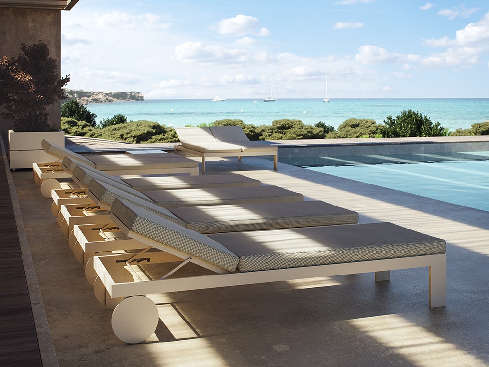 Tumbona de aluminio epoxi Posidonia de Vondom