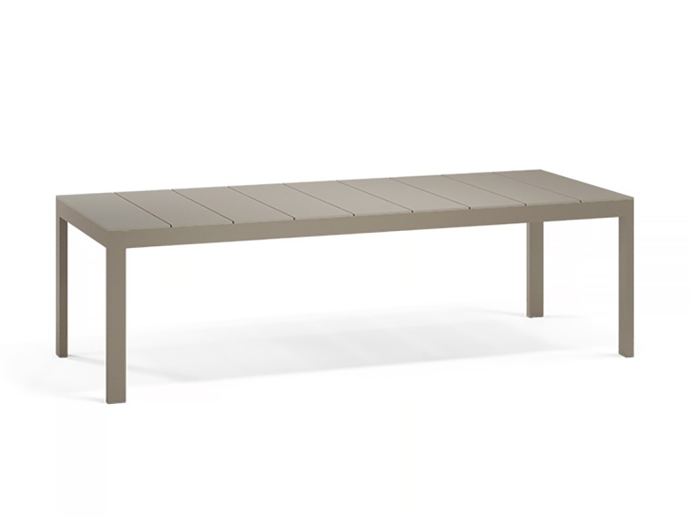 Mesa fija o extensible para comedor exterior de aluminio y hpl Posidonia de Vondom